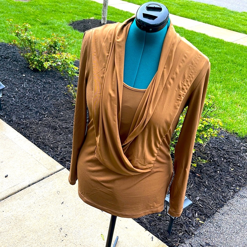Copper Draped long sleeve top
